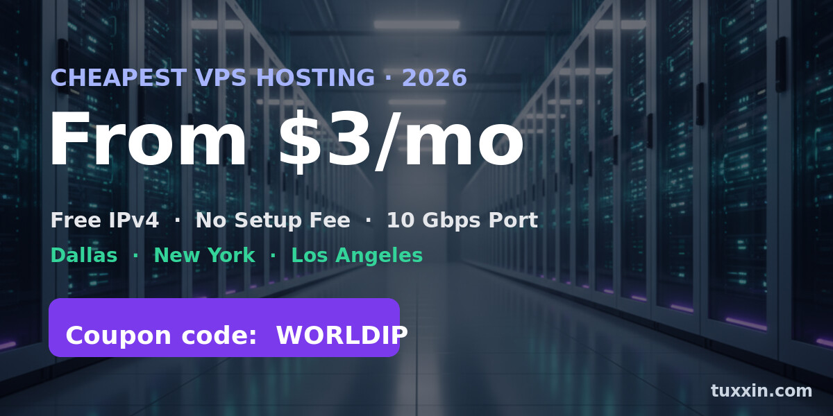 Cheapest VPS Hosting in 2026: $3/Month Servers + Coupon Code (Free IPv4, No Setup Fee)